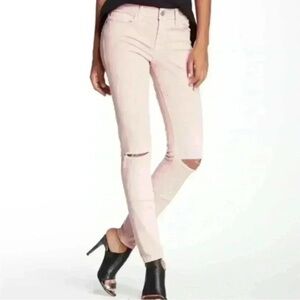 Rebecca Minkoff Soft Pink Thompson Twill Mid Rise
Distressed Skinny Jeans